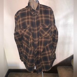 VANS BROWN BUTTON DOWN